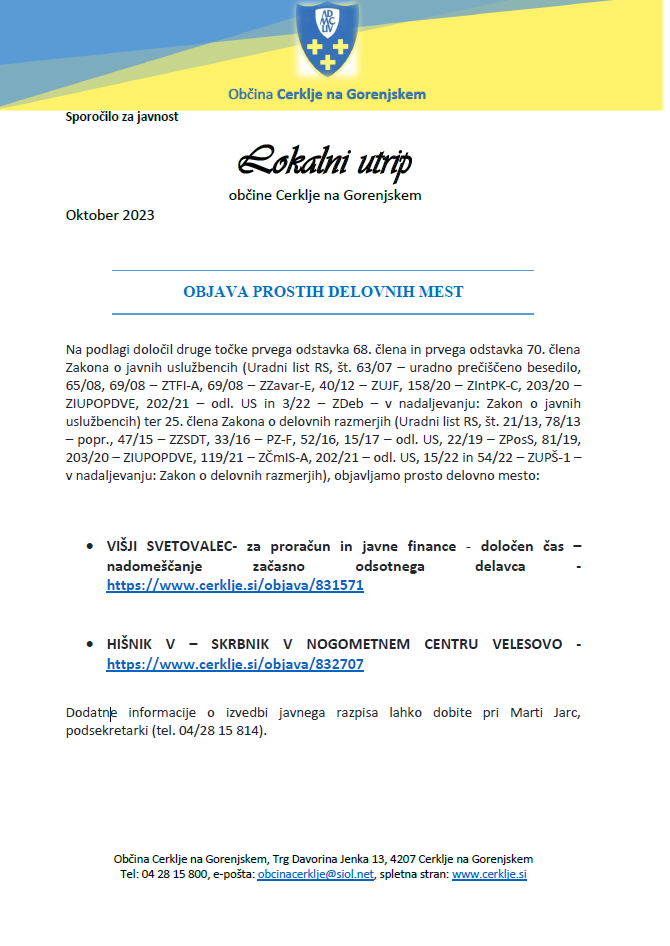 SLIKA_OKTOBER 2023 - Lokalni utrip 